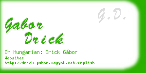 gabor drick business card